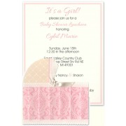 Baby shower Invitations, Pink Bassinet, Anna Griffin 